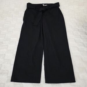 A New Day Women's High Rise Belted Crop Pants Black Size 4 BNWOT